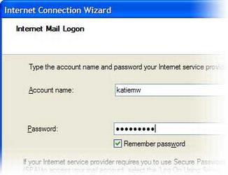 Internet Connection Wizard's Internet Mail Logon